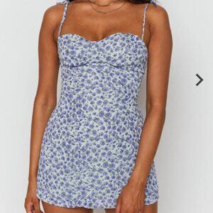 Beginning Boutique Blue Floral Mini Dress